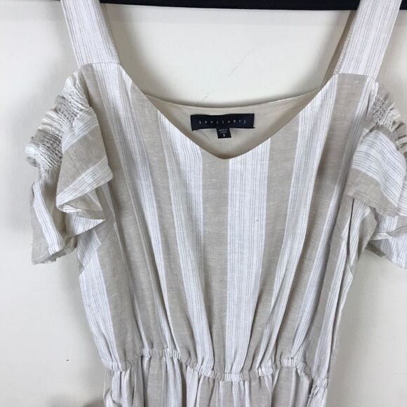 Sanctuary Linen Jumpsuit Off Shoulder Small - Picture 3 of 8